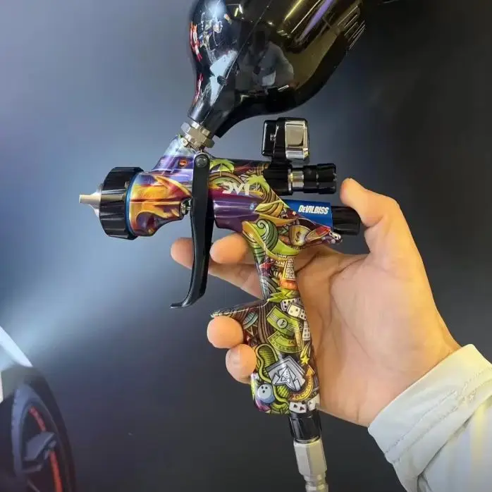 Original DeVilbiss DV1-C Spray Gun God of Gamblers Return Special Edition Car Paint Finish Airbrush Hardware Woodworking Tool