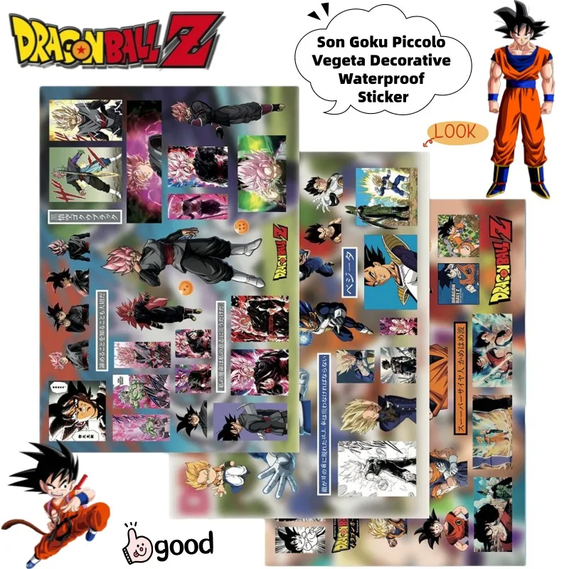 

Водонепроницаемые наклейки Dragon Ball: Сон Гоку, Пикколо, Вегета. Анимационные, креативные, декоративные, подарочные, мультяшные стикеры.