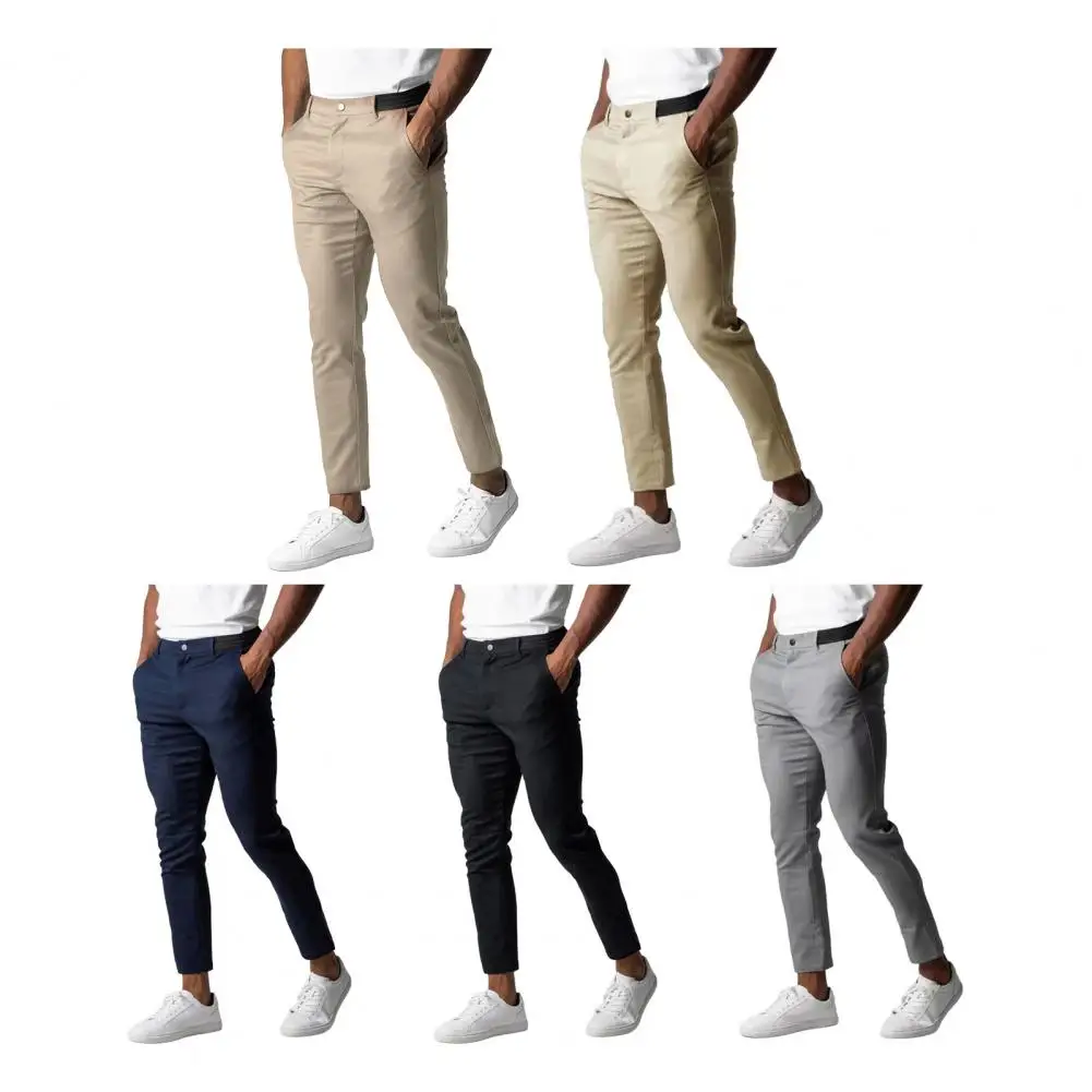 

New Fashion Men Casual Business Pencil Pants Male Business Fashion Slim Fit Formal Trousers Street Wear Straight Leg Trousers