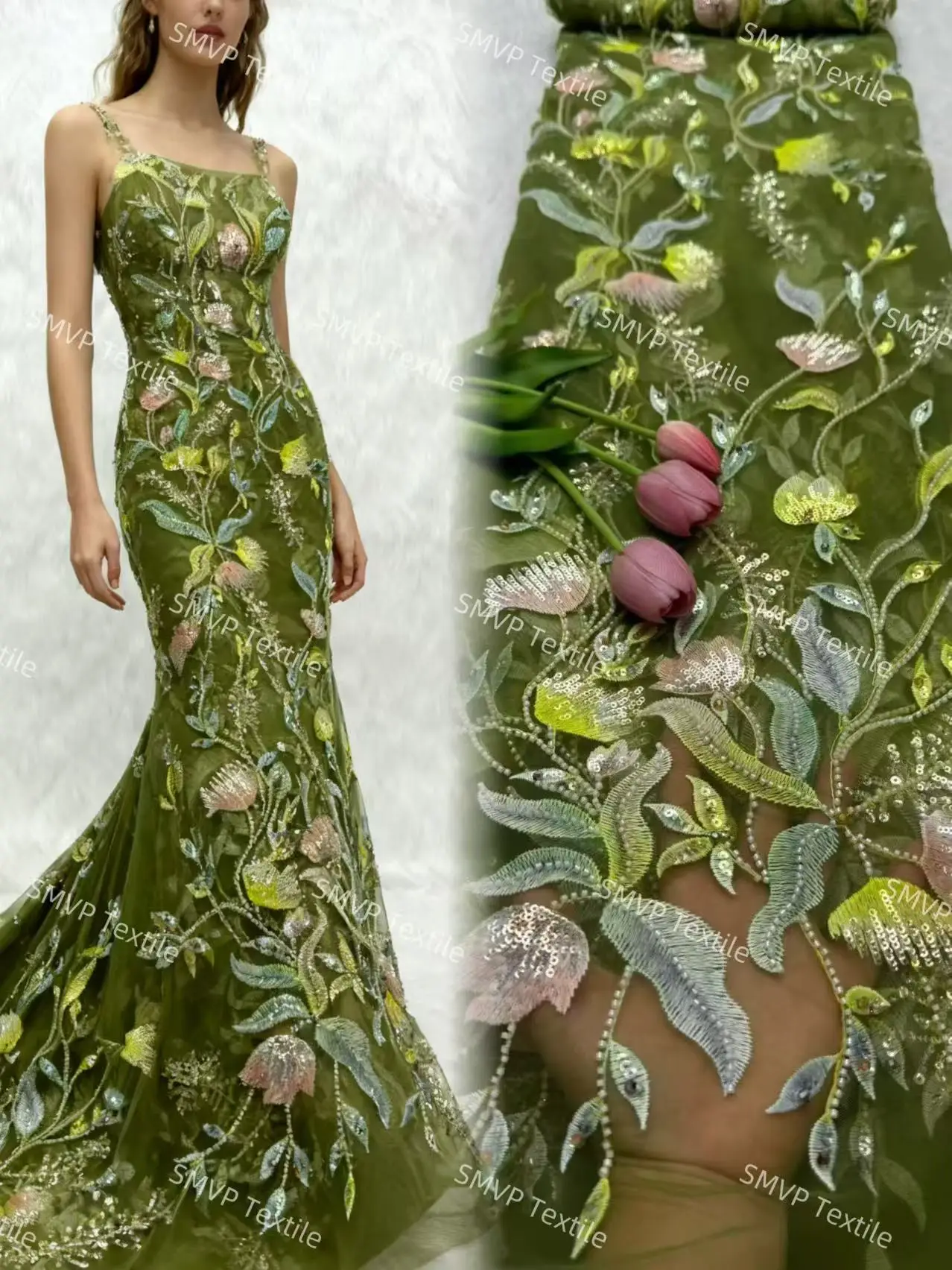 

Роскошная африканская кружевная ткань с бисером и блестками, нигерийские кружевные ткани, 2025 г., высококачественный свадебный кружевной материал для свадебных тканей