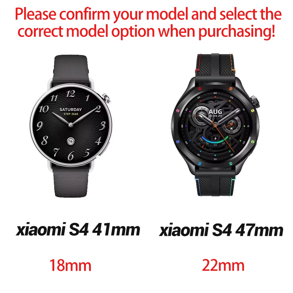18mm 20mm 22mm Magnetic Loop Strap For Xiaomi Watch S4 41mm Silicone Lychee pattern Bracelet Correa XIAOMI S4 S3 S2 S1 46mm Band