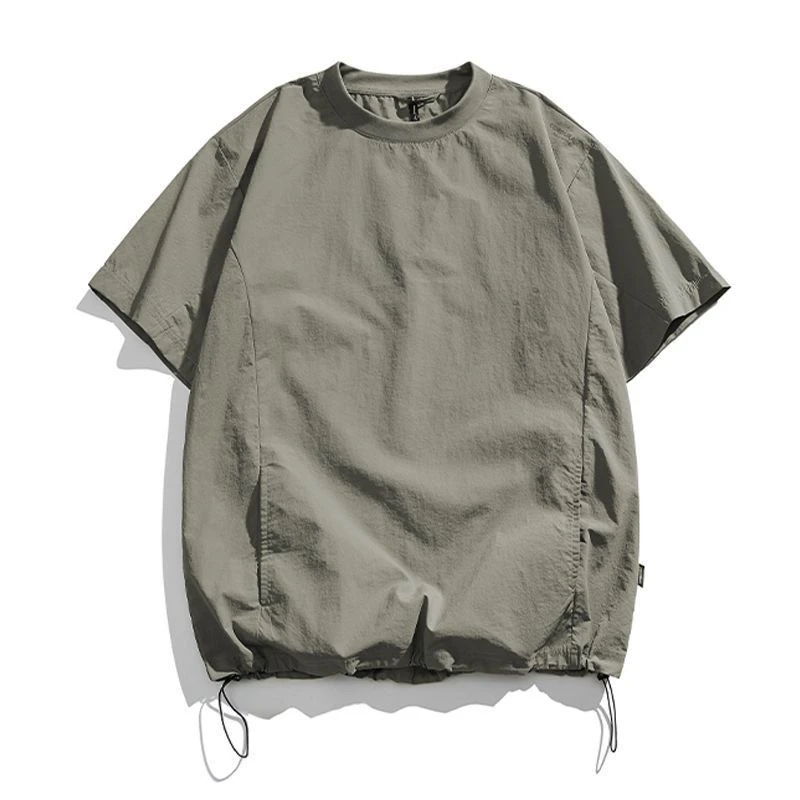 Large Size 300 Pounds Retro Japanese Style Functional Pocket T-Shirt Summer Outdoor Quick Dry Thin Short Sleeve Trendy INS Wo...