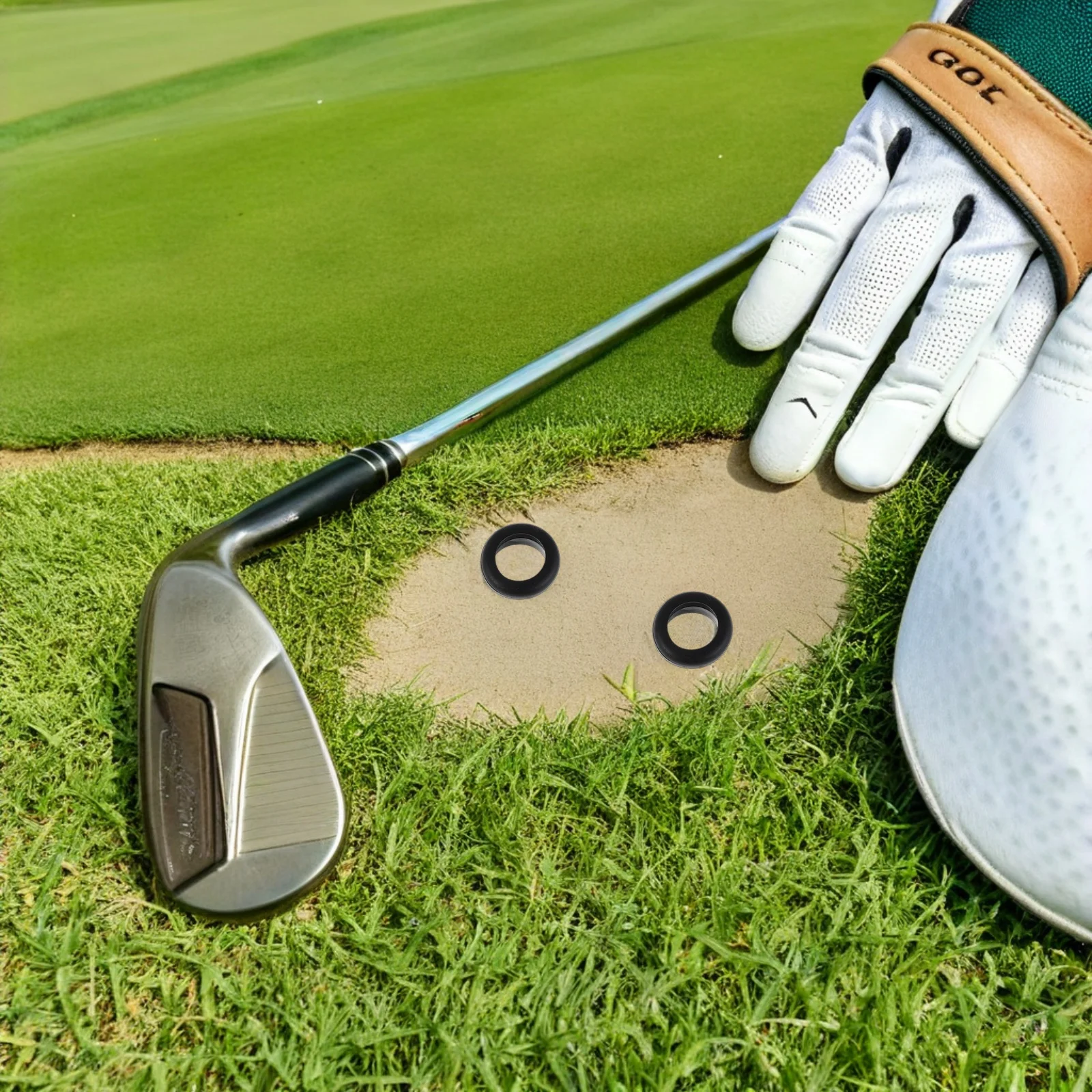 2Pcs Golf Grip Donut Trainer Rings Secure Fit for Golf Club Ends Swing Practice Aid Training Grip Stability Swing Training Aid