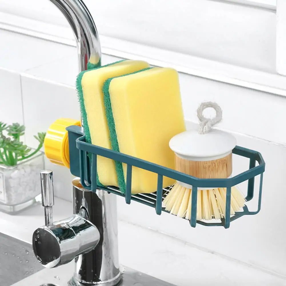 Faucet Organizer Simple 3 Colors Storage Rack Multi-functional Hollow Sink Faucet Organizer Household Supplies