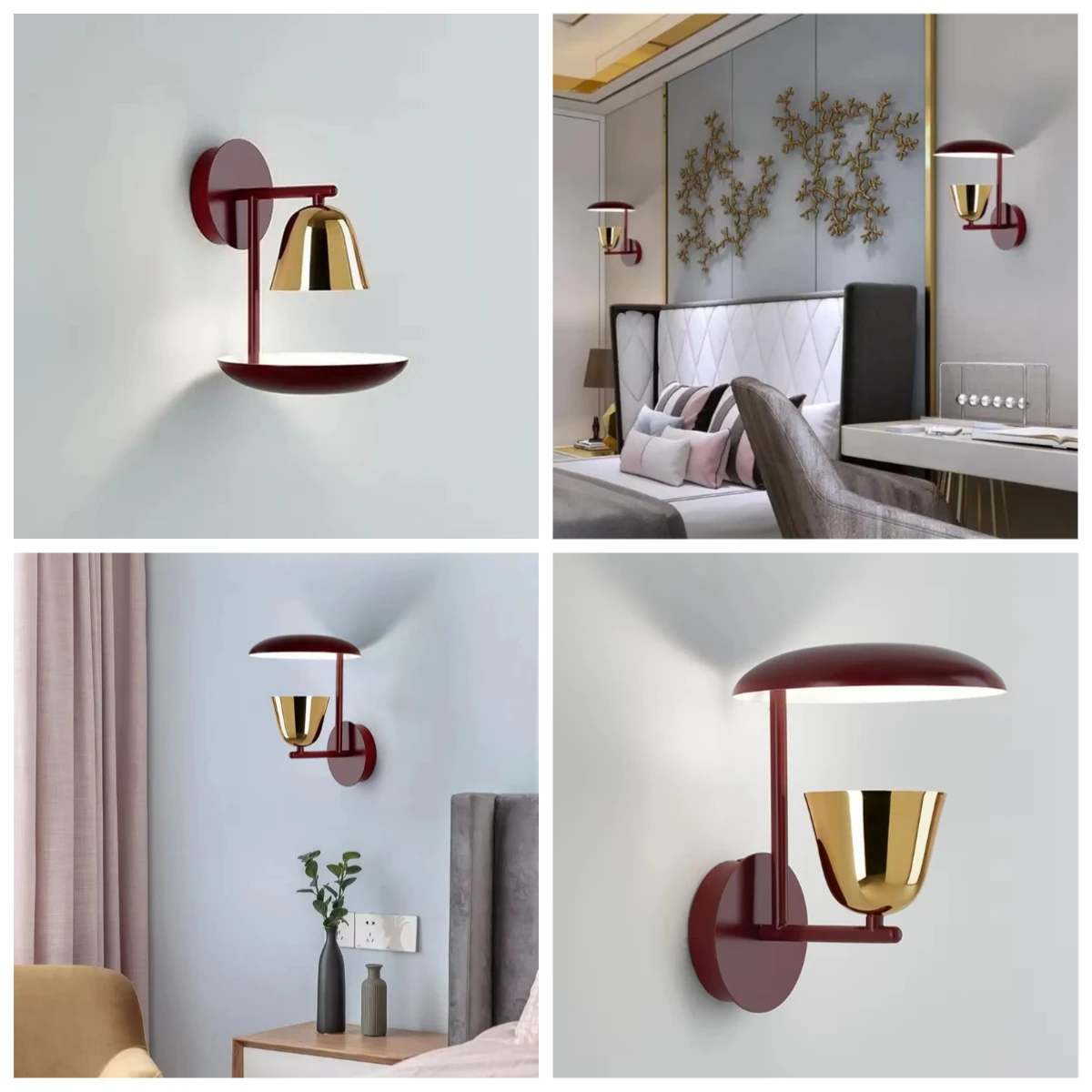 

*(2-piece set)Nordic Modern Design Wall Lamp Bell Shape Iron Bedside G9 Decorative Lighting Fixture for Home Hotel