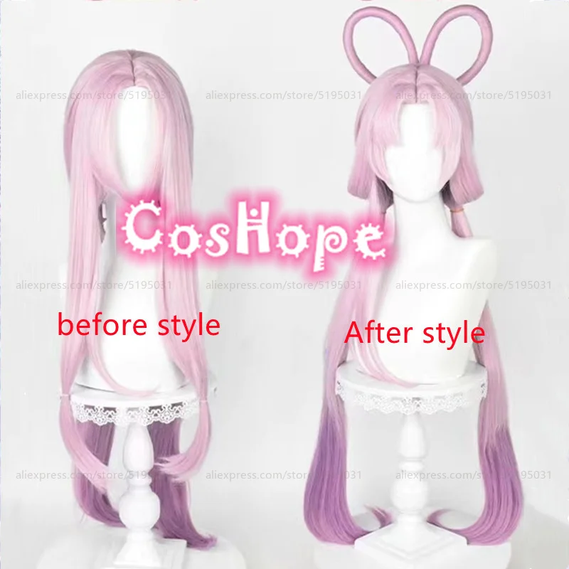 Fu Xuan Cosplay Wig 100cm Light Pink Purple Gradient Wig Cosplay Anime Cosplay Wig Heat Resistant Synthetic Wig