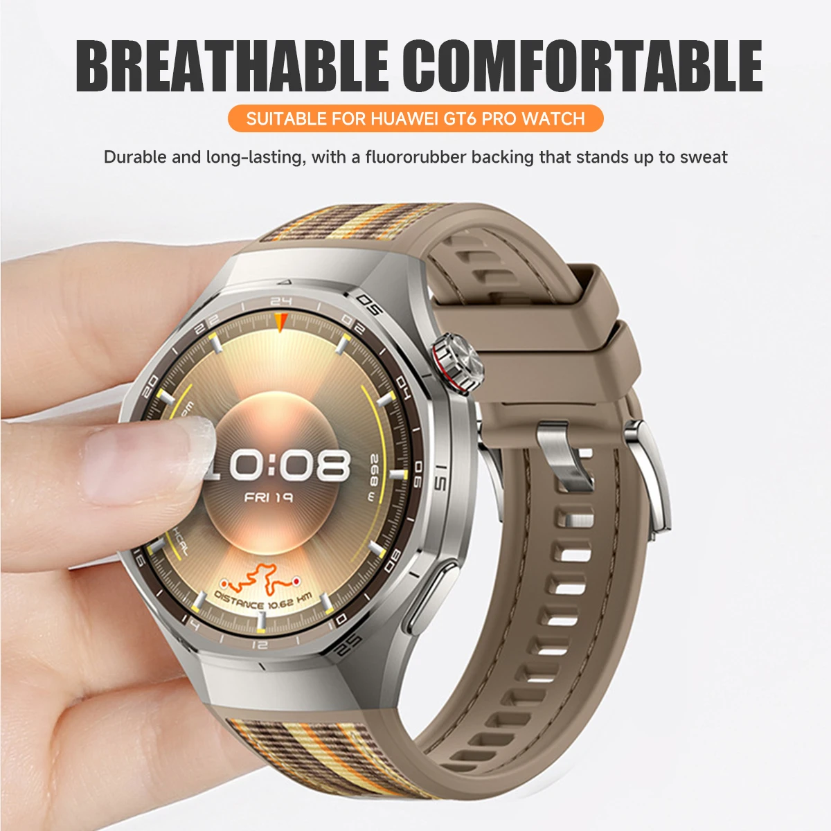 Quick Button Strap for Huawei Watch GT6 Pro 46mm Nylon Woven Silicone Wristband Bracelet for For Watch GT6 Pro 46mm No Gaps Band