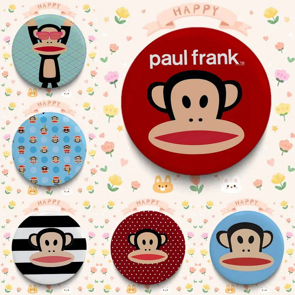 Broches Redondos de Anime P-Paul F-Frank de 25, 32, 44, 58, 75 mm para Cosplay, Decoração de Bolsas, Presentes para Fãs, Coleção, Amigos e Lembrança