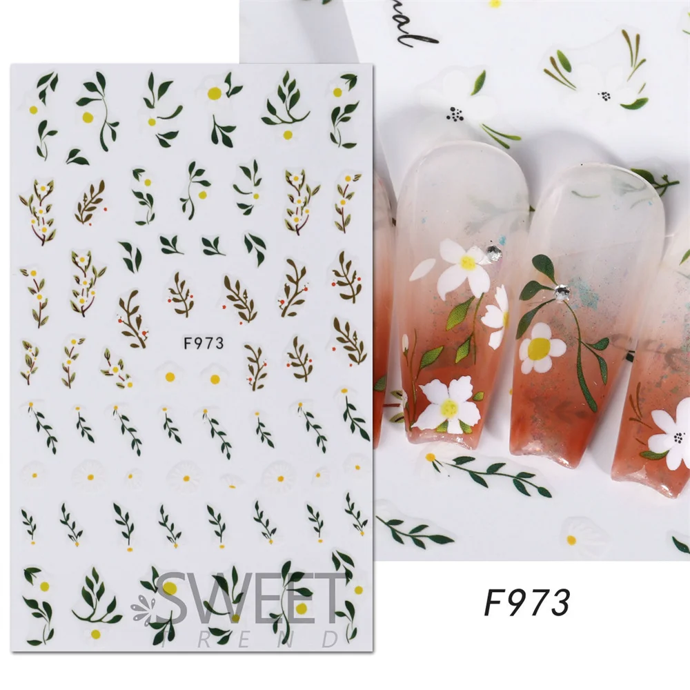 Leaf Sticker Flowers Beautiful Appearance. Sticker Nail Stickers Nail Sticker Leaves Nail Flower Sticker Nail Art Waterproof