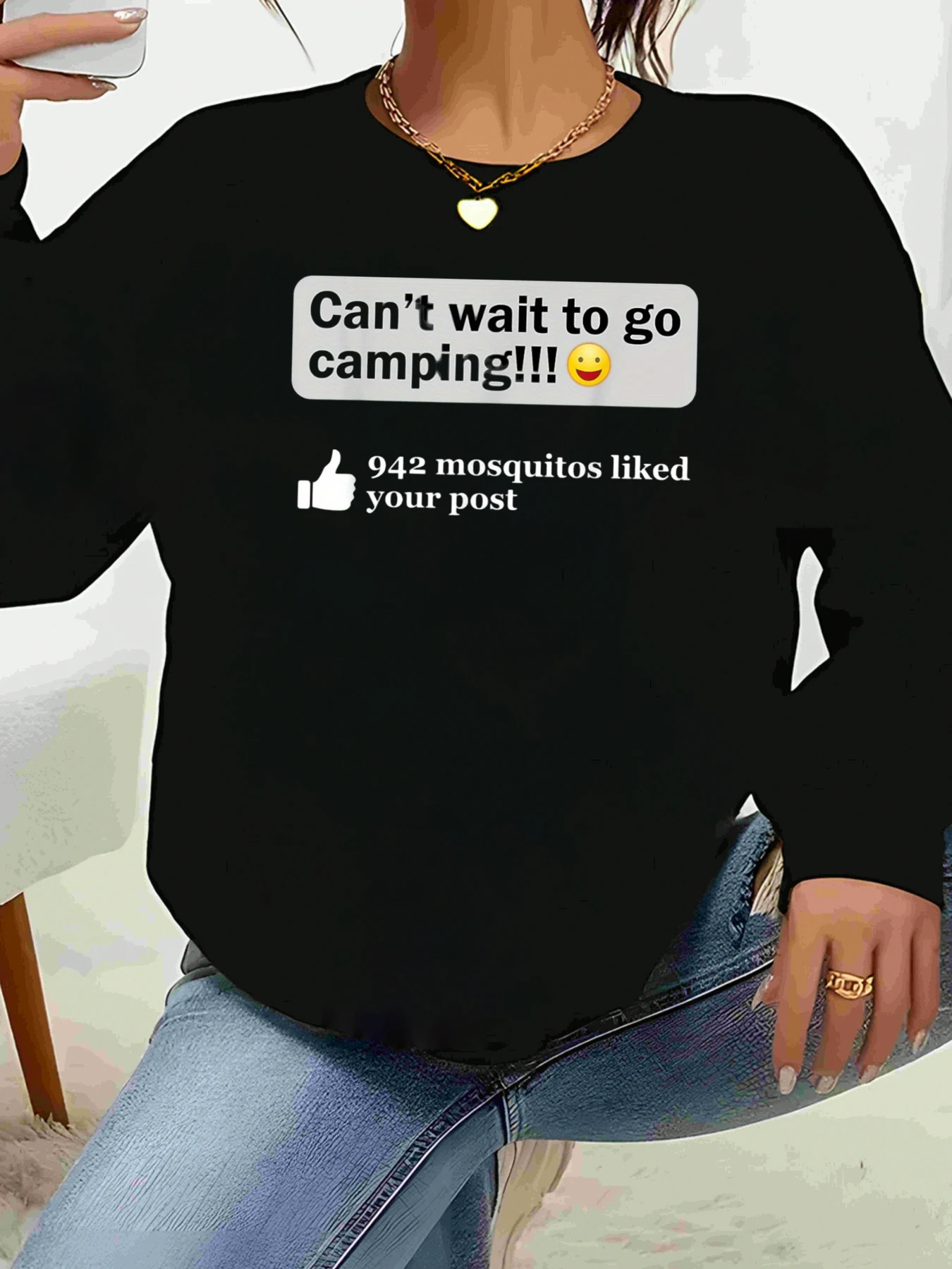 التخييم النص الرسم طويلة الأكمام تي شيرت الصيف في الهواء الطلق مغامرة المرأة لباس غير رسمي #1