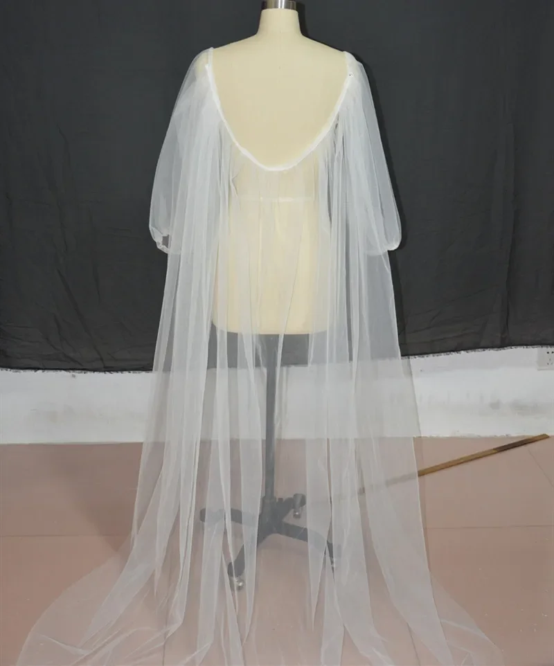 

hot new white wedding cape veil lvory bridal accessories Shoulder sleeve cloak tulle cape custom