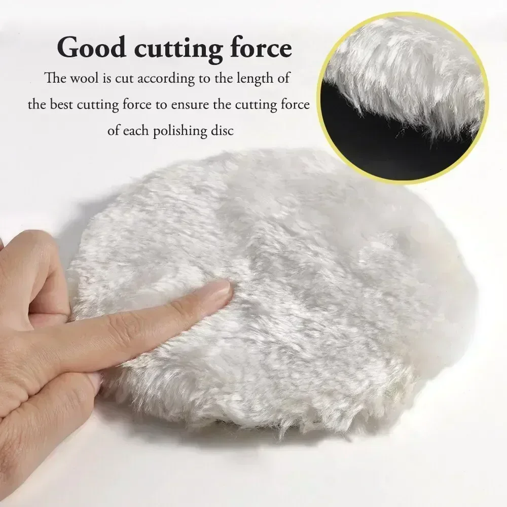 5Pcs/Set Wool Polishing Buffing Pad Polishing Buffing Wheel for Drill Buffer Attachment with M14 Drill Adapter