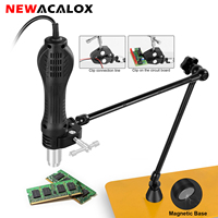 NEWACALOX Magnetic Soldering Helping Hands Hot Air Gun Holder Soldering Third Hand Tool for PCB Welding Desoldering Repair