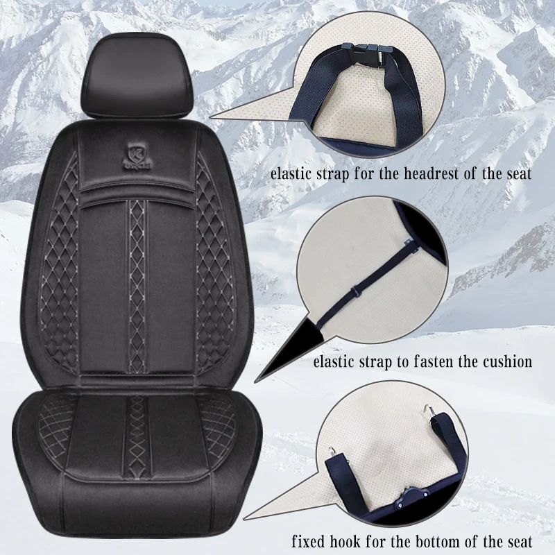 2PCS Heated Seat Covers for Full Seat and Back Seat Cushion with Fast Heat Universal Winter Seat Warmer for Driver&Passenger