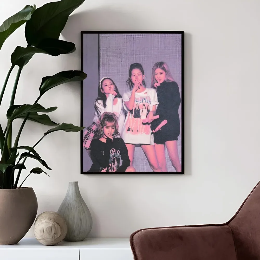 Kpop Poster Paper Print Home soggiorno camera da letto ingresso Bar ristorante Cafe Art Painting decorazione B-Blackpink-k