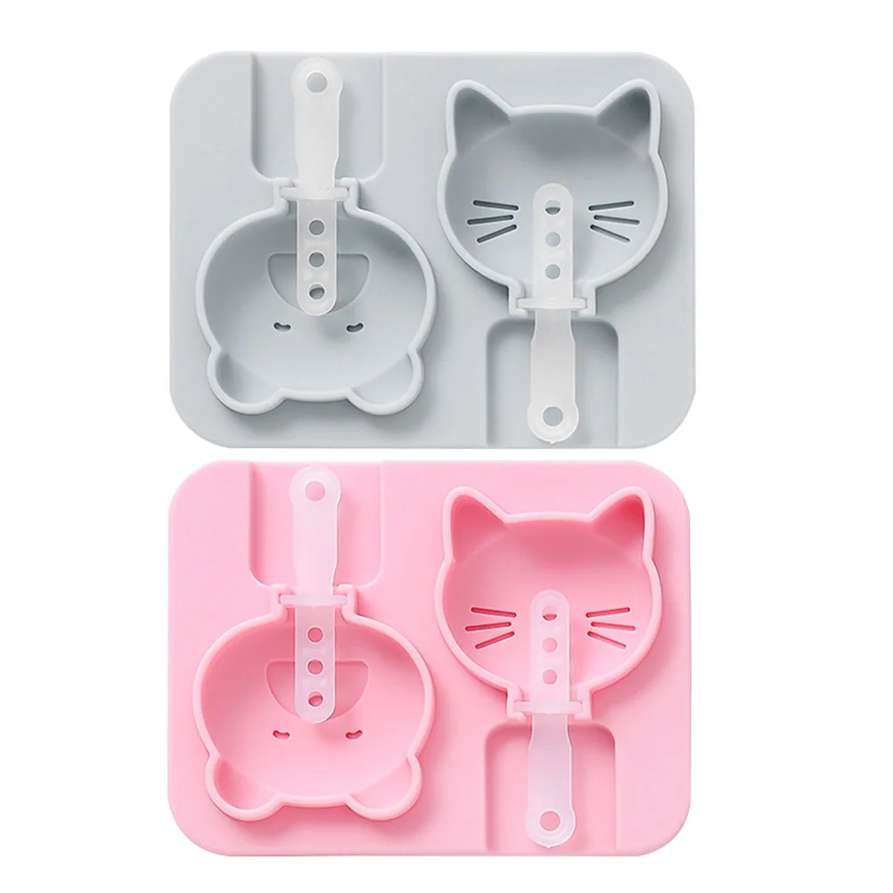 

2Pcs Animal Shape Silicone Molds DIY Ice Cream Making Mold Reusable Food Grade Silicone Molds for