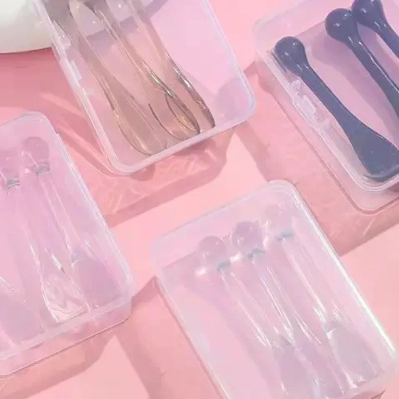 

1/3pcs Face Cream Mask Mud Mixing Spoon Acrylic Cosmetic Spatulas Scoop With Box Beauty Tools Absorb Roller Facial Applicator