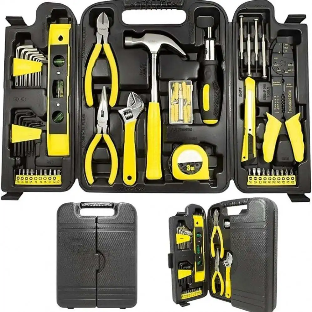 

129 pieces of carbon steel tool kit set, metric combination, household blow molding tool, three fold combination, repair tool