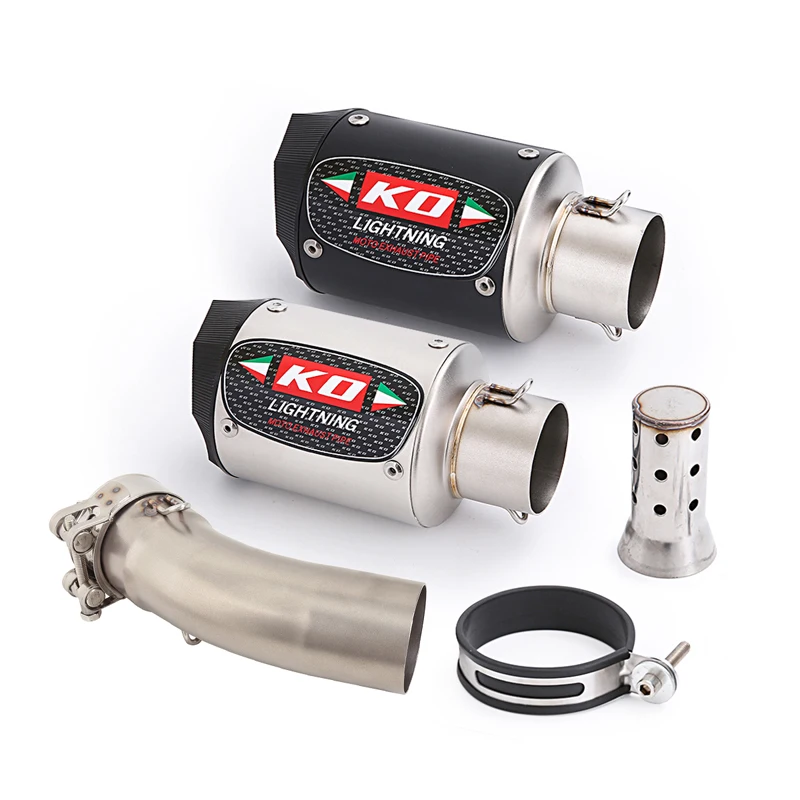 51mm Motorcycle Exhaust System Middle Link Pipe Escape Moto Muffler DB Killer Slip On For Kawasaki ZX4R ZX4RR ZX25R 2023-2026