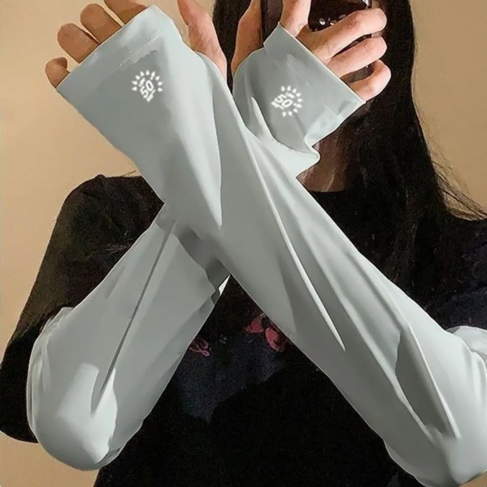 

Loose Songkran Festival Ice Silk Sleeves Lightweight Cooling Effect Sun Protection Sleeves Polyester Elastic Fabric