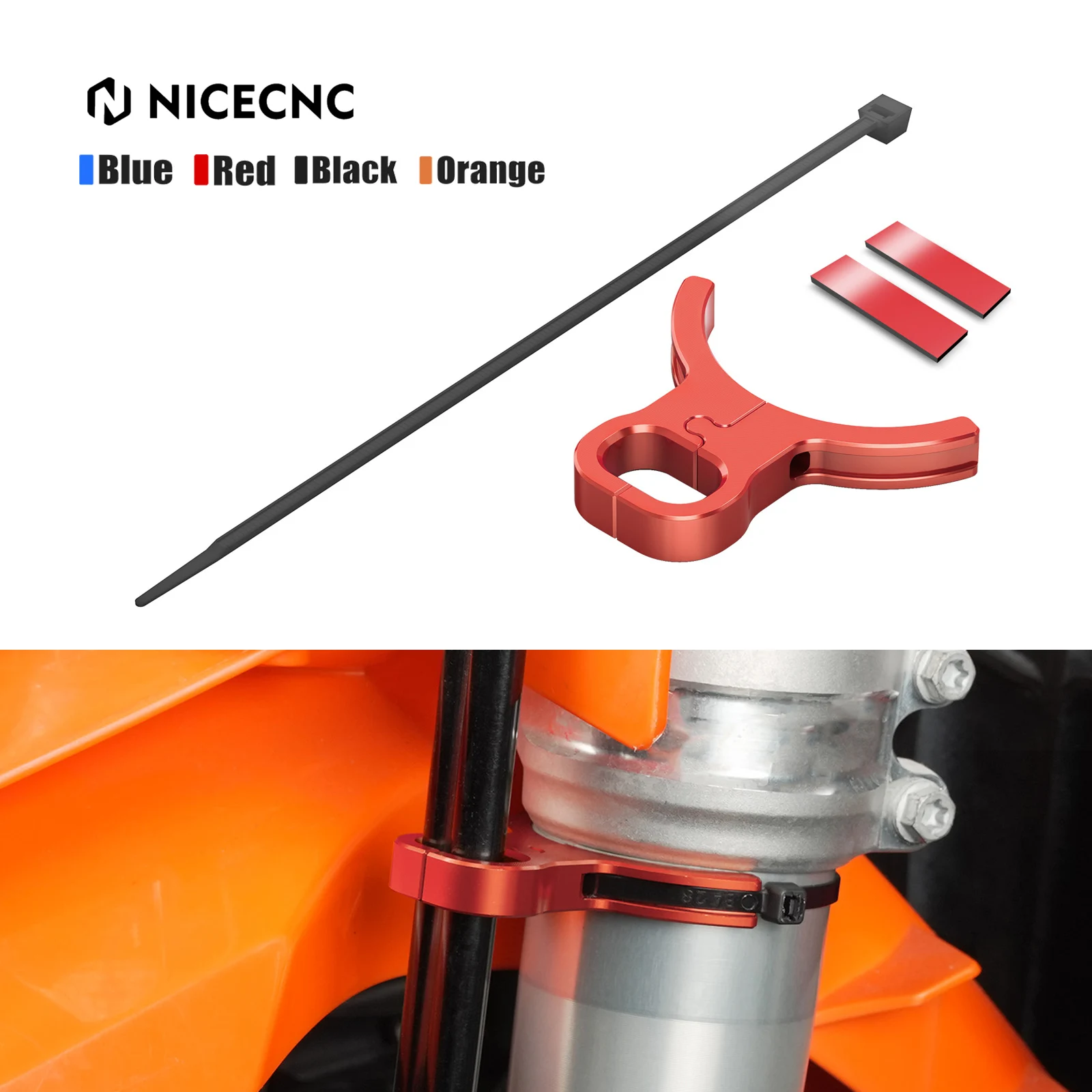 

NICECNC For GasGas EC 300 2021-2026 EC 250 ECF 350 MC125 MC250F EX 250 EXF 450 Front Brake Hose Line Guide Clamp For KTM EXC 300