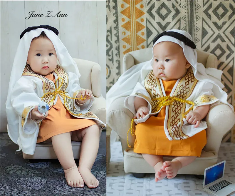 New arrival photo studio shooting outfits for baby children Arab clothing kerchief+robe+clothes 3 month /1 year