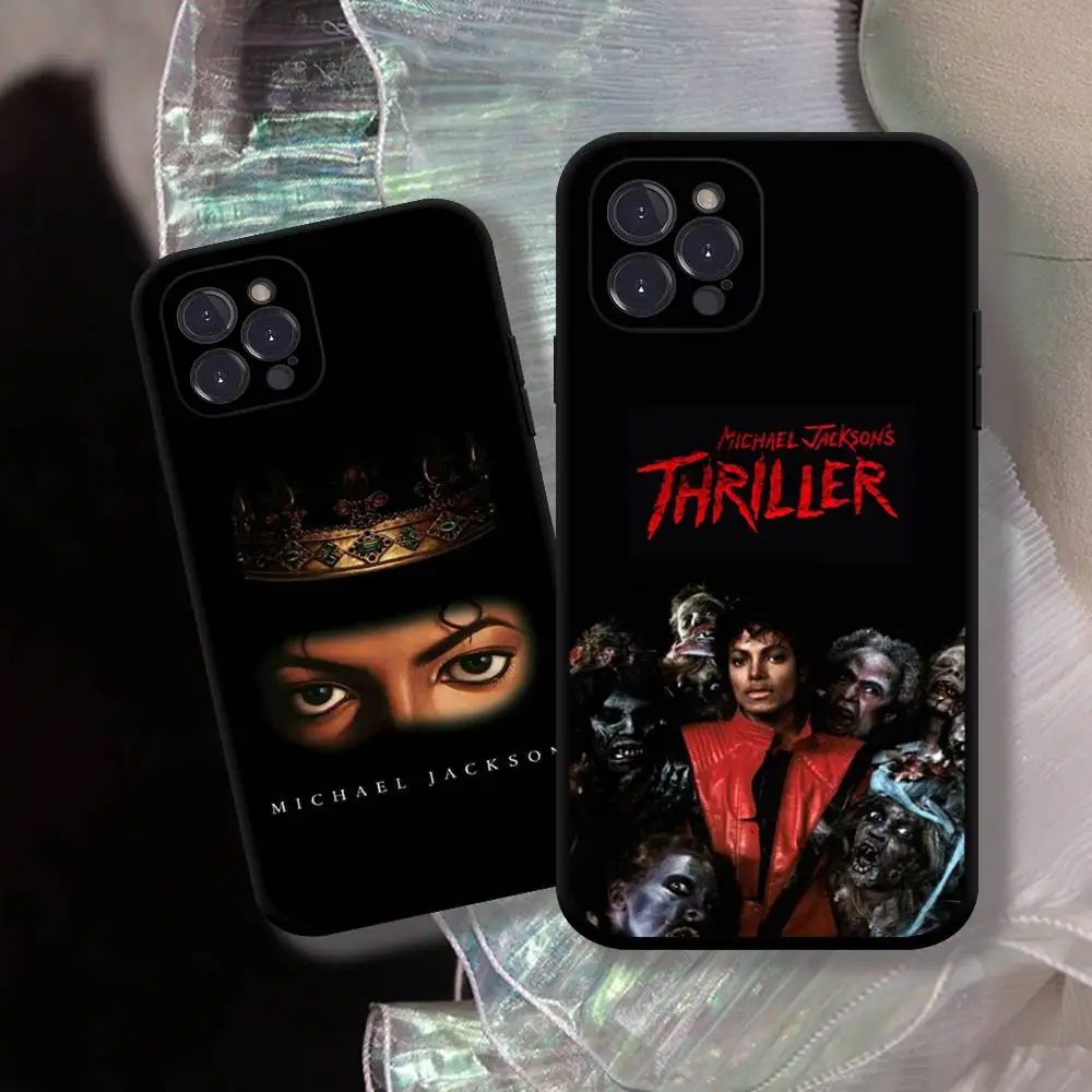 Singer M-Michael J-Jackson Phone Case Black Soft Silicone TPU Phone Case For IPhone 11 12 13 14 15 16 17 Pro Plus Mini Max