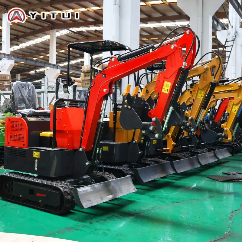 Macchinari di costruzione compatti personalizzati con mini escavatore da 1,2 tonnellate con caratteristiche regolabili per il giardino europeo
