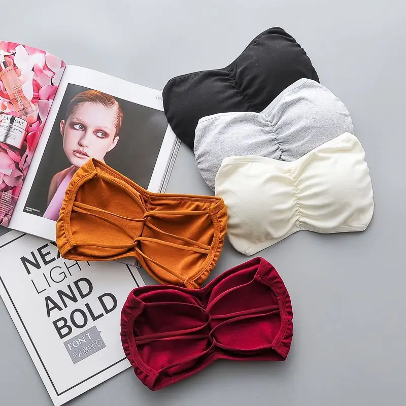 Summer new style beautiful back underwear girl anti tarnish Strapless bottoming versatile breast wrap breastplate bra student