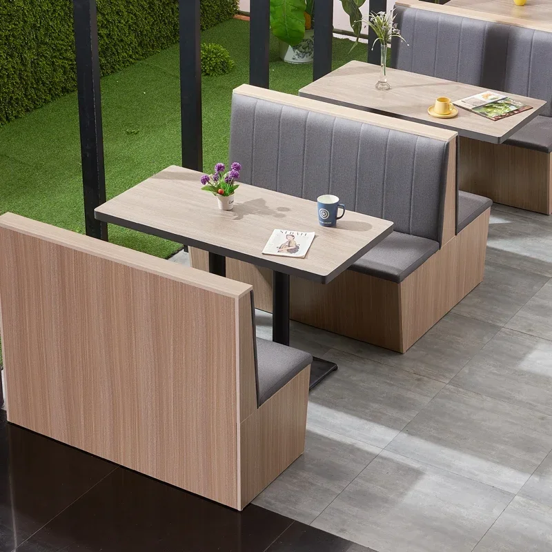 Dining booth sofa milk tea shop shop modern simple fast food table and chair hamburger restaurant sofa table and chair