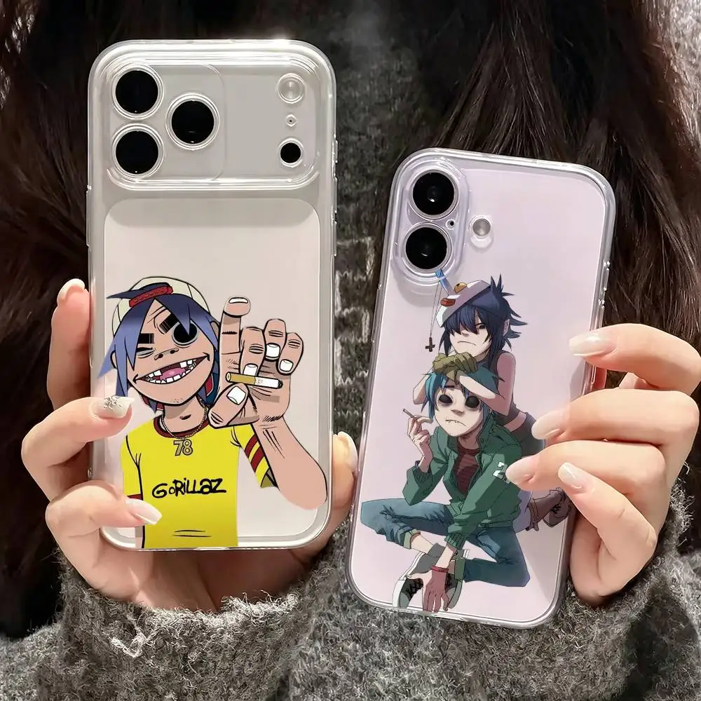 

A-Anime G-Gorillaz Phone Case For iPhone17,16,15,14,13,12,11 Plus,Pro Max Soft Transparent Cover
