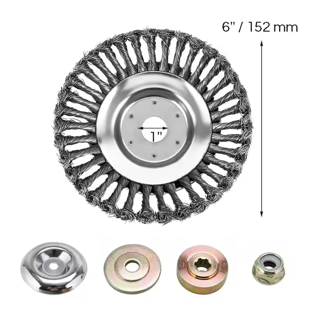 Steel Wire Rotary Brush Cutter Cutting Head Weed Knife Cutter Compatible With Thread Cutters For Moss Grass Oxide Removal Tool