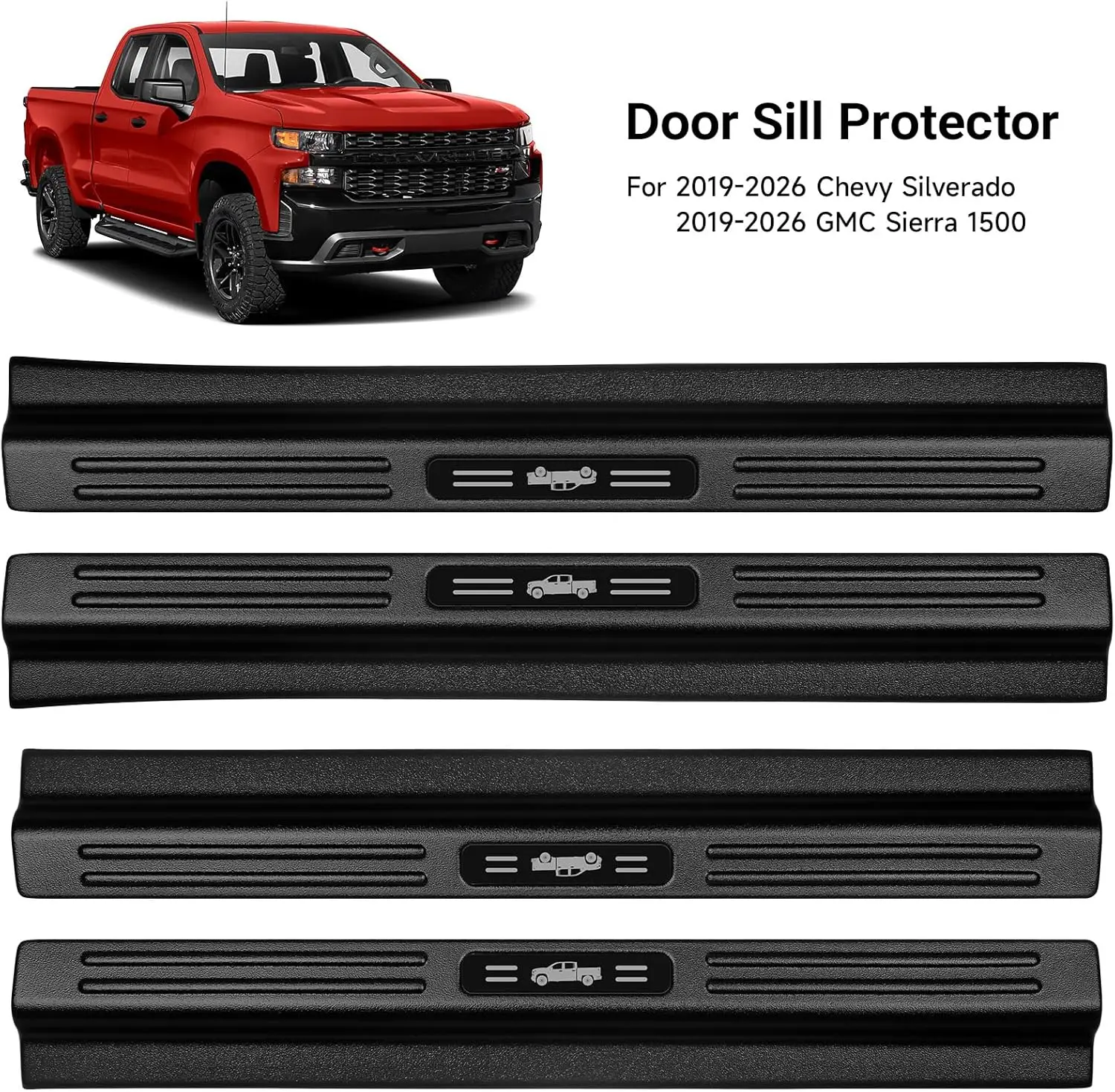 for 2019-2026 Chevy Silverado GMC Sierra 1500 Door Sill Guard Replace 2025 Silverado 1500 Accessories ABS Material