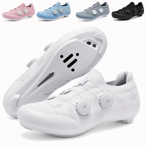 Imagen 1 del producto Zapatos profesionales de ciclismo para hombre y mujer, tacos para ruta, zapatillas de deporte para bicicleta de carretera, calzado plano para bicicleta de montaña Spd