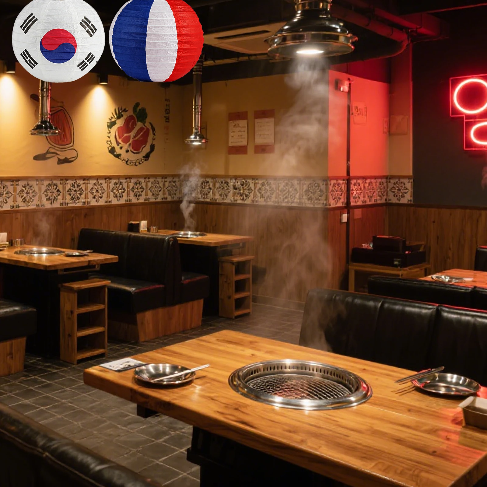 

2pcs Festival Decorative Korea Style Paper Lanterns Restaurant Home Office Outdoor Decor Telescopic Foldable Easy Storage