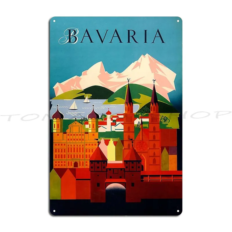 Retro Classic Bavaria Metal Plaque Wall Cave Custom Wall Cave Pub Design Tin Sign Poster