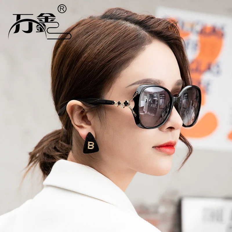 Sunglasses Women's Summer Sun Protection Clover Diamond Polarized Sunglasses Ladies New High-Grade Sunglasses Live Delivery