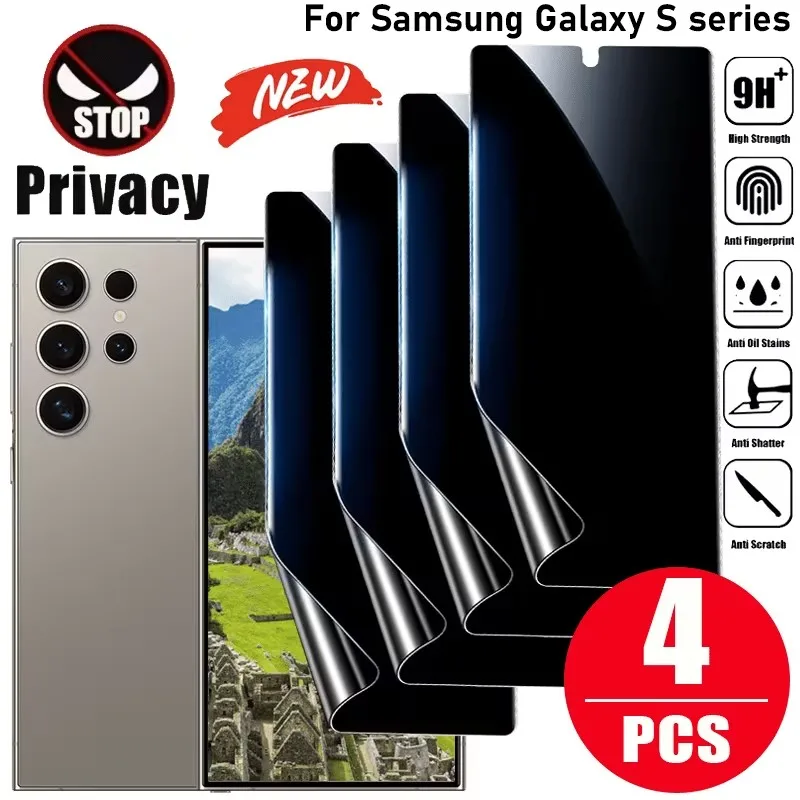 4Pcs Privacy Hydrogel Film for Samsung Galaxy S25 S24 S23 S22 S21 S20 Ultra Plus FE Edge Screen Protector Not Tempered Glass