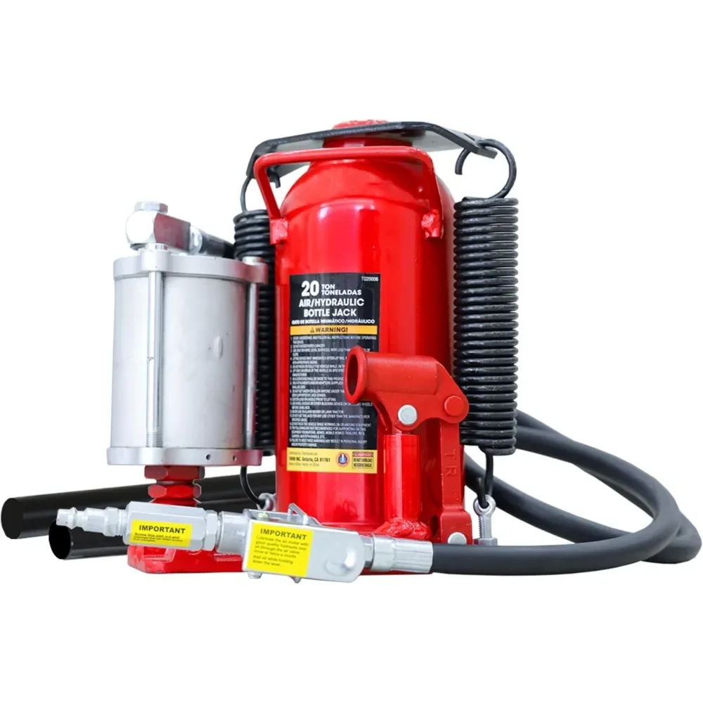 

20 Ton (40,000 LBs) Welded Pneumatic Air Hydraulic Car Bottle Jack with Aluminum Alloy Pump and Special Slow Release Equipment