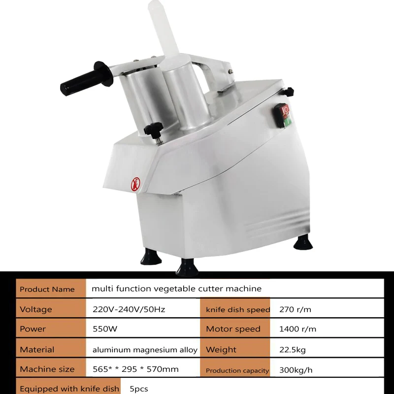 

Commercial Vegetable Cutting Machine Electric Multifunction Slicer Shredder Automatic Kitchen Canteen Dicing Maker