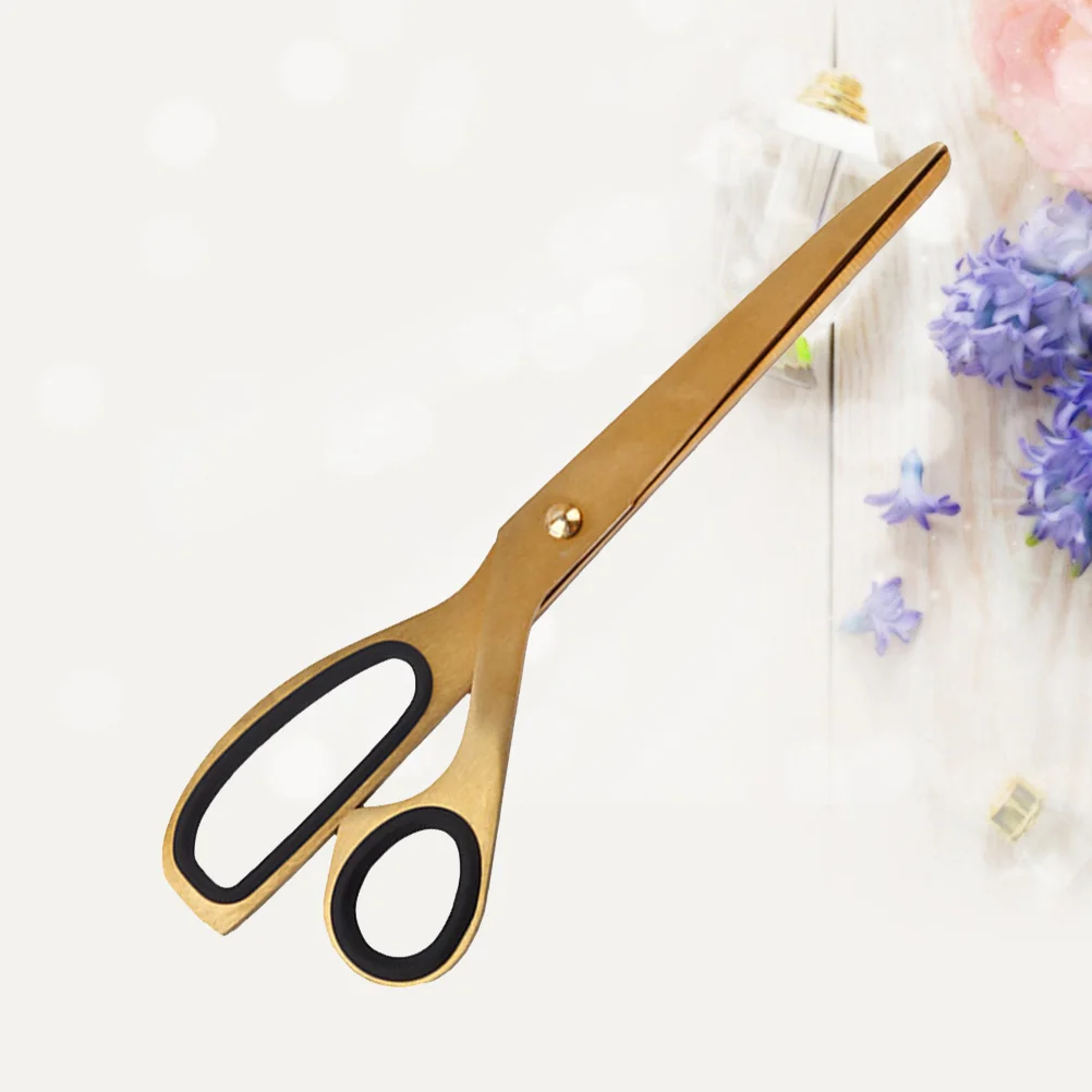 Stainless Steel Scissors Golden Modern Design Comfortable Grip for Cutting Paper Fabric Craft Home Office School Use
