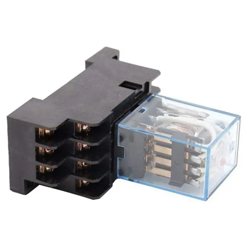 Premium-MY4NJ Power Relay 5Pcs AC220V 14PIN DPDT DIN Rail Mount With Socket Base Industrial Control