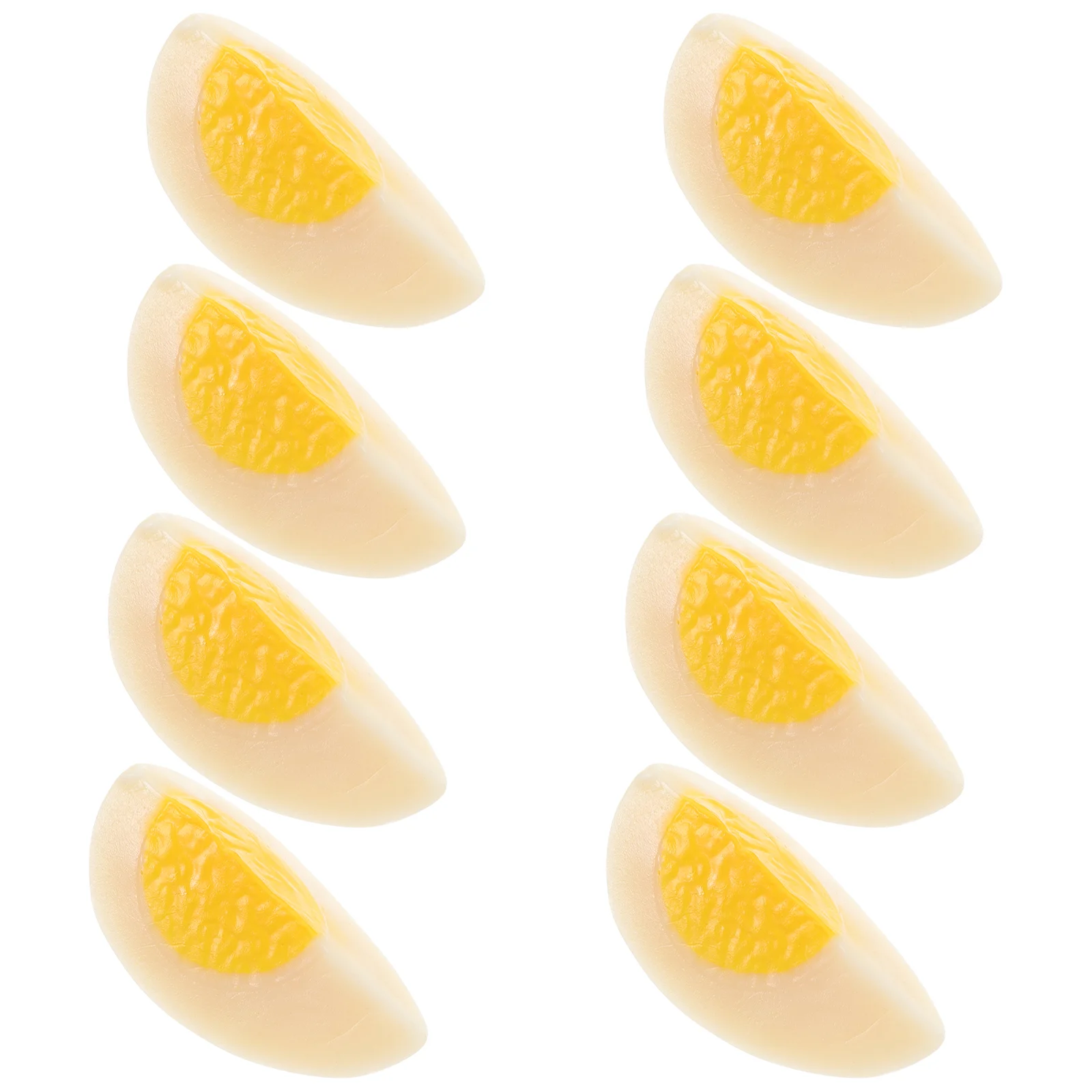 

8 Pcs Simulated Boiled Eggs Artificial Model Food Props Highly Realistic PVC Slices for Photography Teaching Aids Game Props
