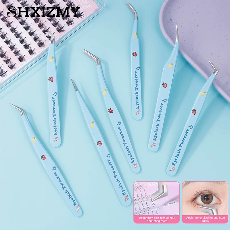 Stainless Steel Tweezer Exquisite Eyelashes Tweezer Precision Anti-Static Tweezer Makeup Tools For Eyelash Extension