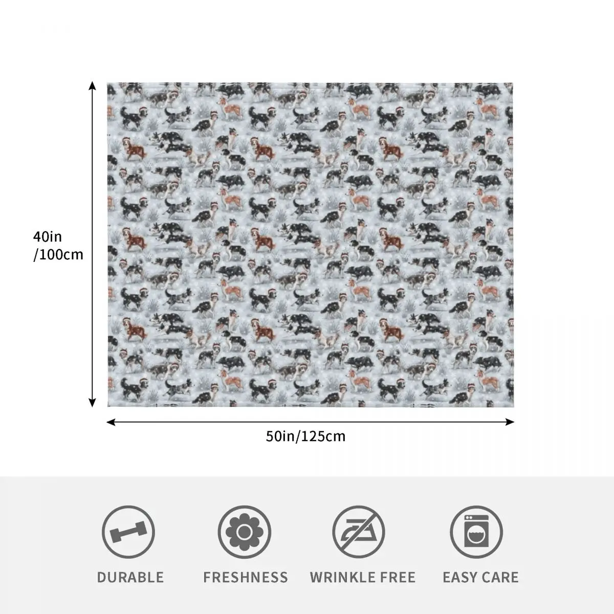 بطانية رمي كولي لحدود عيد الميلاد للتخييم تتحرك للأريكة بطانيات منقوشة على السرير الرقيق