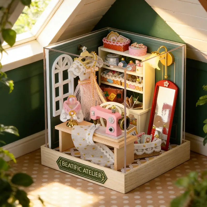 Mini Miniature Doll House DIY Small House Kit Making Room Toys Home Bedroom Decorations With Furniture Birthday Gifts