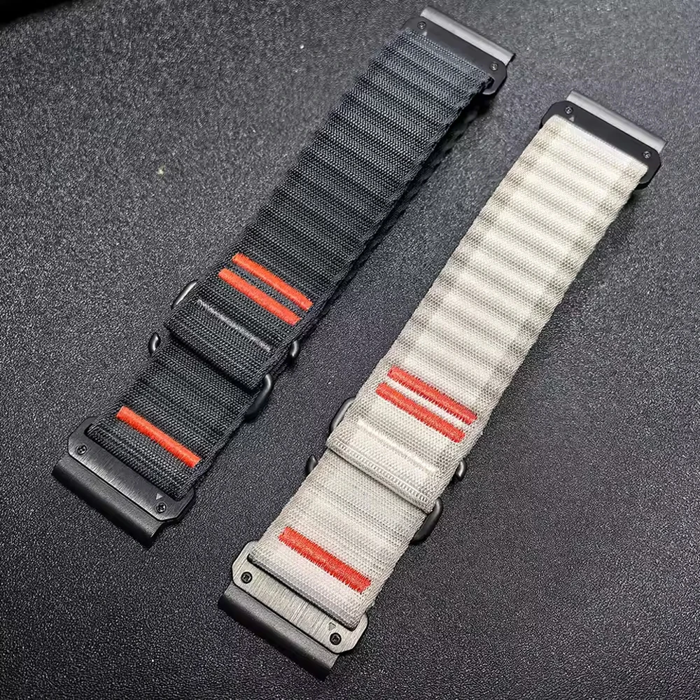 22 26mm pulseira de relógio de lona de náilon fácil ajuste para garmin fenix 8 e 7x 7 pro solar/6x 6/5 5x plus/enduro 3/tactix 8 pulseira smartwatche