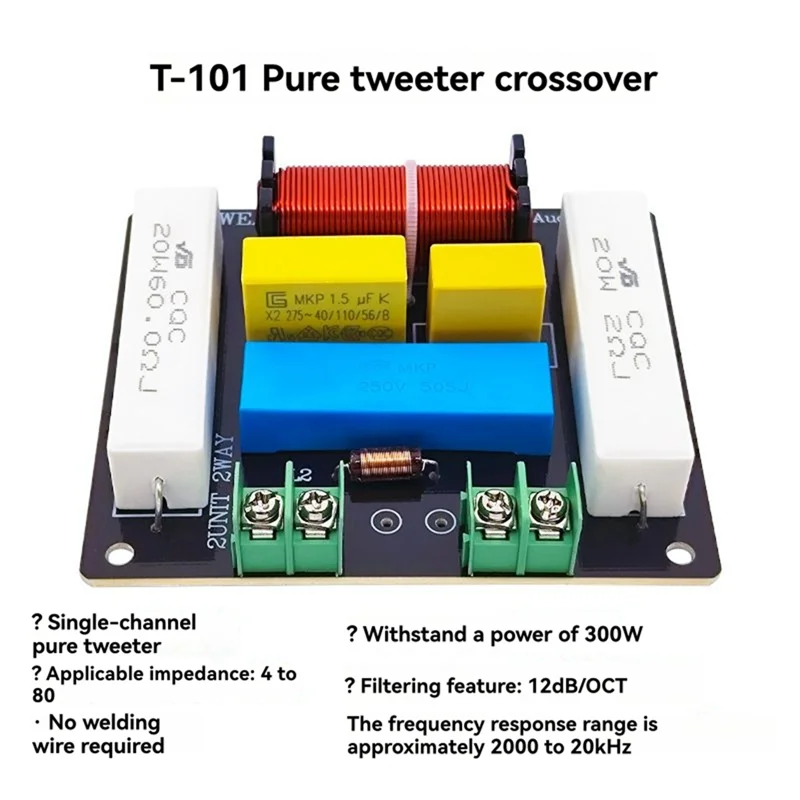 AA60-전문가용 KTV 무대 스피커 크로스오버 T-101 300W 단일 채널 오디오 스피커 디바이더 순수 트위터 크로스오버