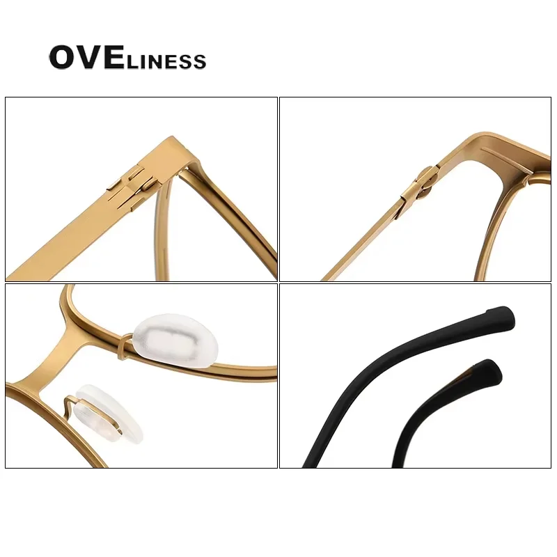 pure Titanium Glasses Frame Men women Retro Square Eyeglasses frames 2025 male Eyewear Spectacles