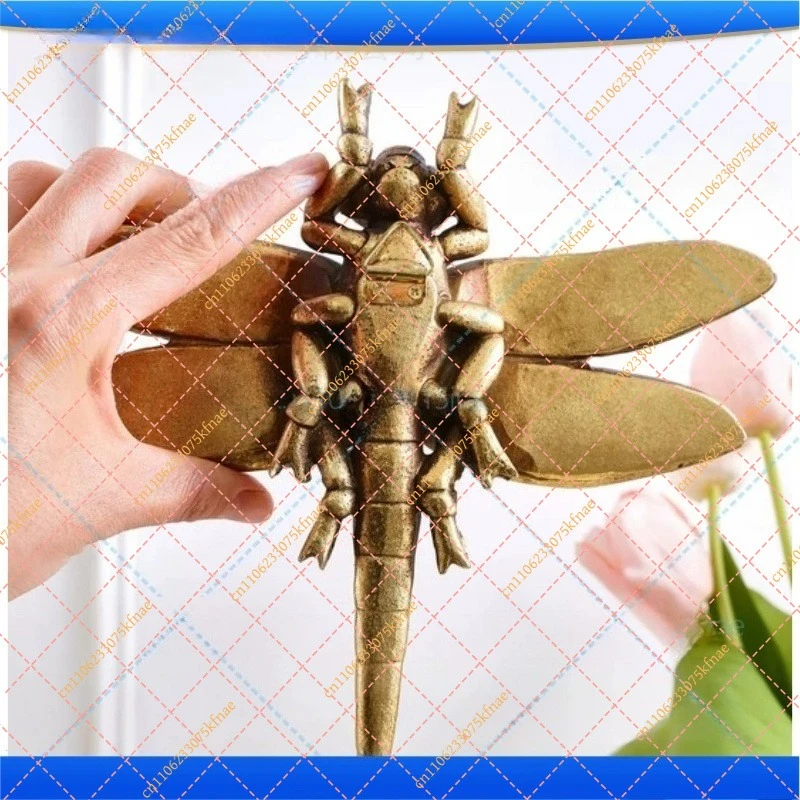 Golden Dragonfly Wall Hanging Ornaments Living Room Decoration Wall Background Display Insect Sculpture Wall-mounted Decorations